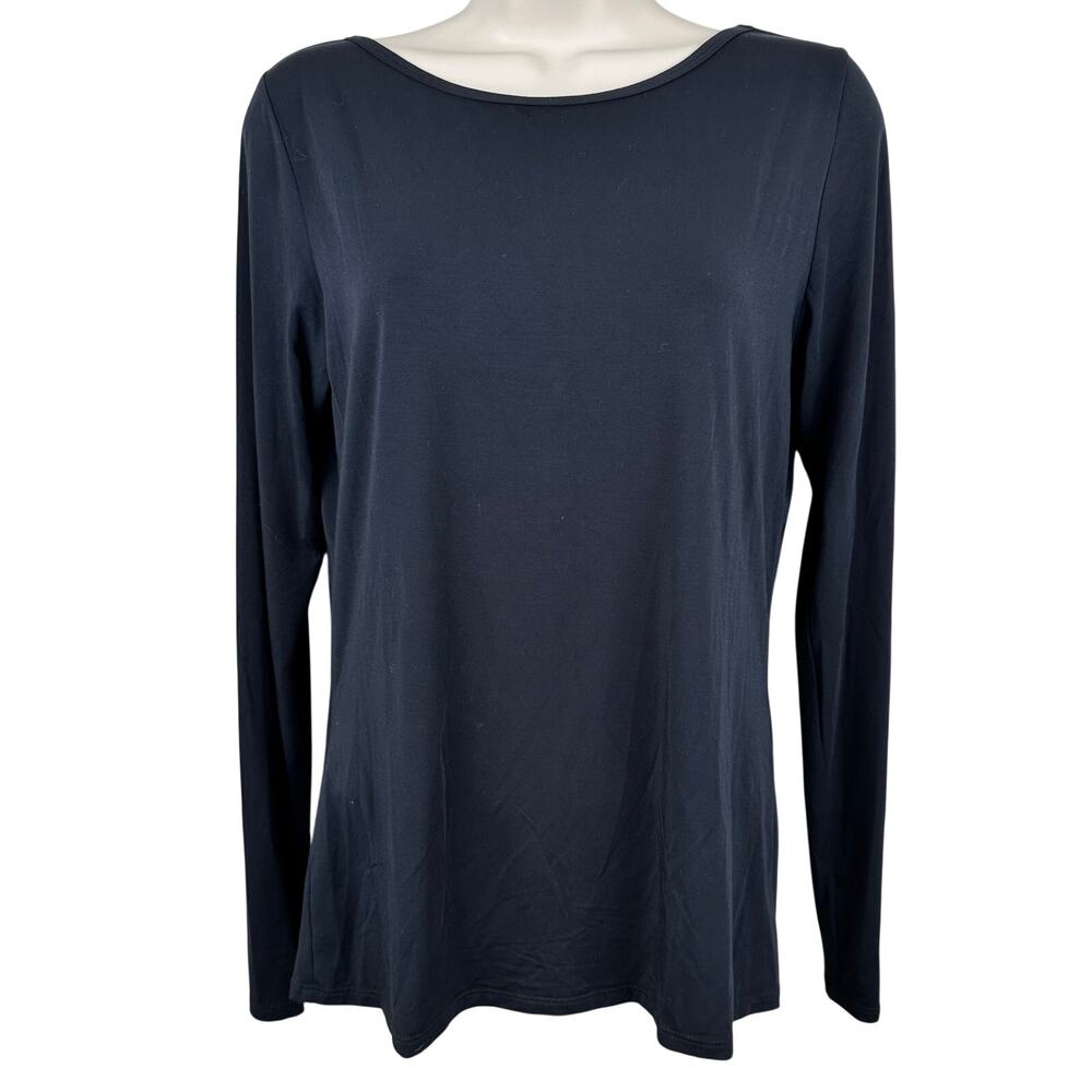 Alphalete Long Sleeve Top Crew Neck Sccop Back Black Small Active Athleisure Gym